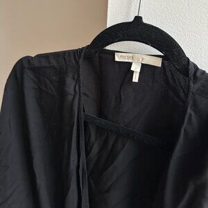 MAJE Women's 3/4 Sleeve Mini Wrap Dress Black M